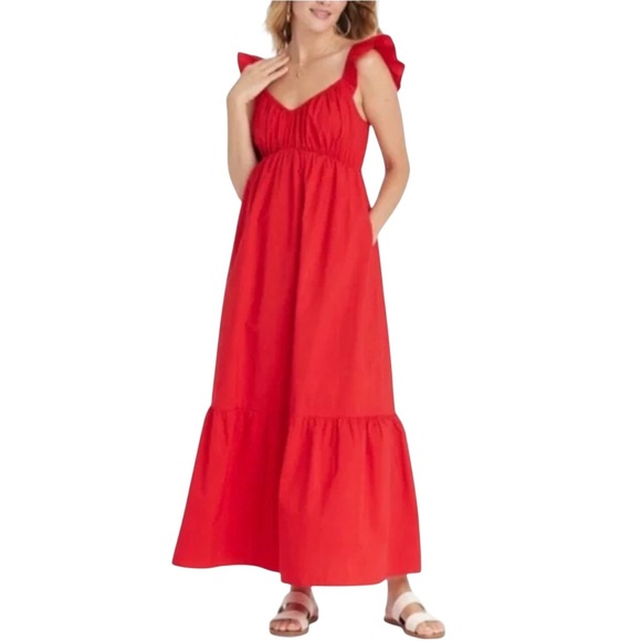 Universal Thread Dresses & Skirts - Universal Thread Flutter Cap Sleeve Pocketed Peplum Maxi Dress Size Small
